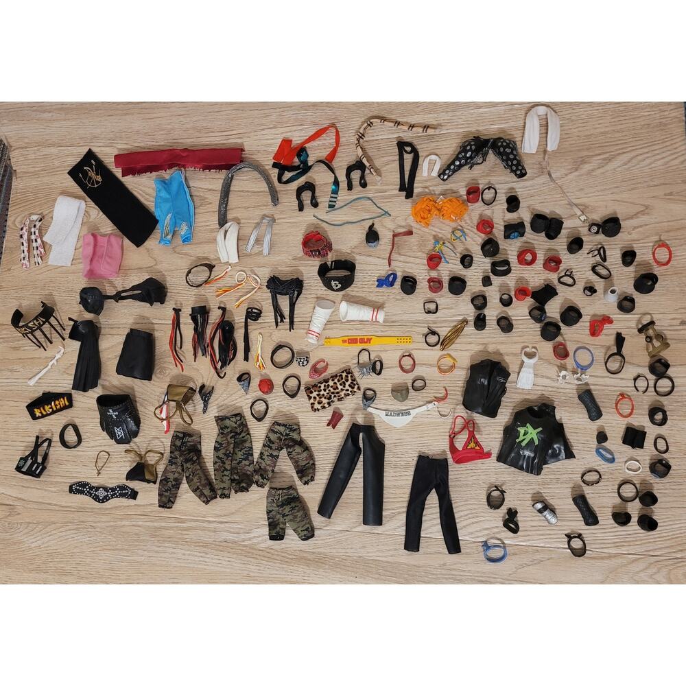 Lot Of Over 150+ WWE AEW Mattel Jazwares Jakks Super7 Accessories  Wrestling